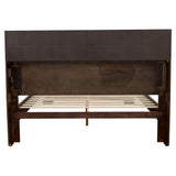 Jessica California King LED Storage Bookcase Bed Cappuccino - Tampa Furniture Outlet