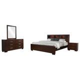 Jessica 4-piece Queen Bedroom Set Cappuccino - Tampa Furniture Outlet