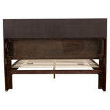 Jessica Wood Queen LED Storage Bookcase Bed Cappuccino - Tampa Furniture Outlet