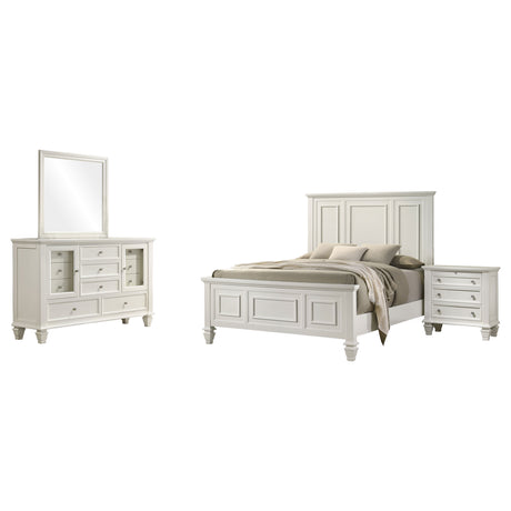 Sandy Beach 4-piece Eastern King Bedroom Set Cream White - Tampa Furniture Outlet