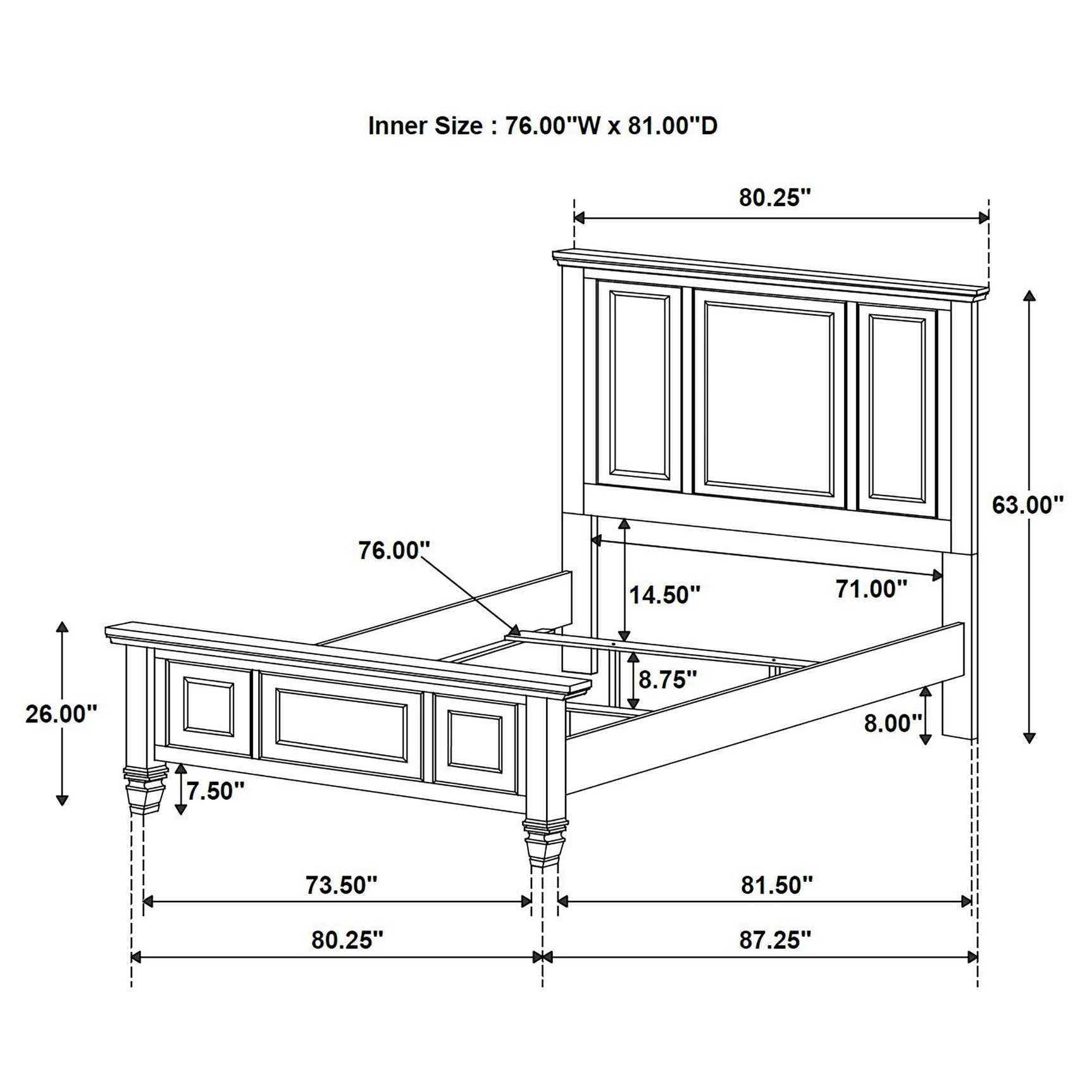 Sandy Beach 4-piece Eastern King Bedroom Set Cream White - Tampa Furniture Outlet