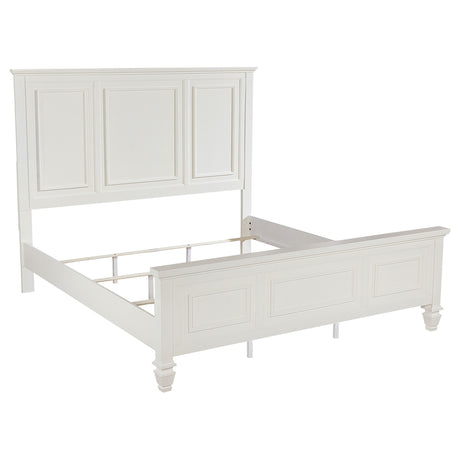 Tampa Furniture Outlet - Coaster - Sandy Beach 63-inch Eastern King Wood Panel Bed Cream White - 201301KEN