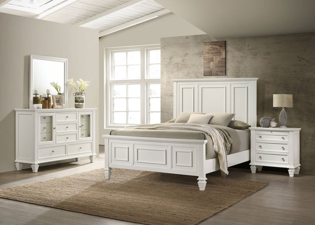 Tampa Furniture Outlet - Coaster - Sandy Beach 4-piece California King Bedroom Set Cream White - 201301KWN-S4
