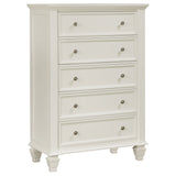 Sandy Beach 5-piece California King Bedroom Set Cream White