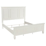 Tampa Furniture Outlet - Coaster - Sandy Beach 63-inch California King Panel Bed Cream White - 201301KWN