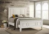 Sandy Beach Wood Queen Panel Bed Cream White - Tampa Furniture Outlet