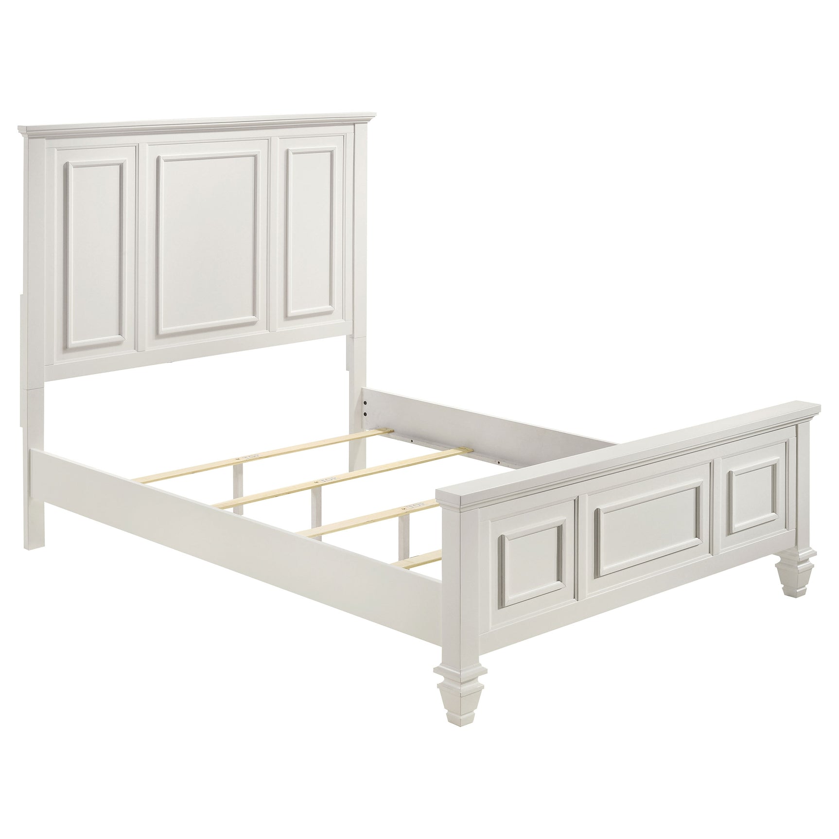 Tampa Furniture Outlet - Coaster - Sandy Beach Wood Queen Panel Bed Cream White - 201301Q