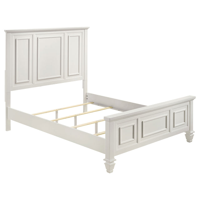 Tampa Furniture Outlet - Coaster - Sandy Beach Wood Queen Panel Bed Cream White - 201301Q