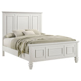 Sandy Beach Wood Queen Panel Bed Cream White - Tampa Furniture Outlet