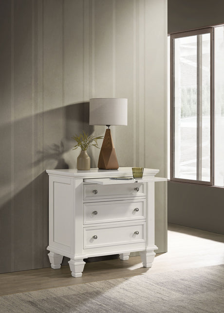 Sandy Beach 3-drawer Nightstand Cream White - Tampa Furniture Outlet