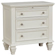 Tampa Furniture Outlet - Coaster - Sandy Beach 3-drawer Nightstand Cream White - 201302