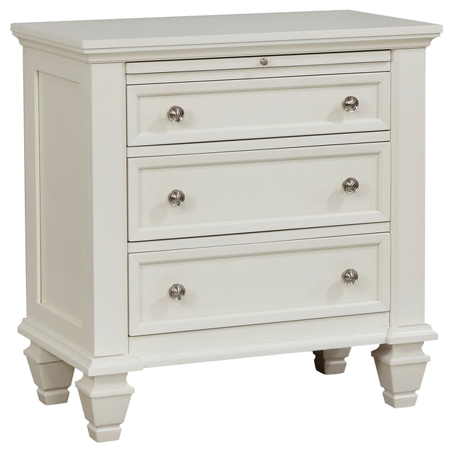 Tampa Furniture Outlet - Coaster - Sandy Beach 3-drawer Nightstand Cream White - 201302