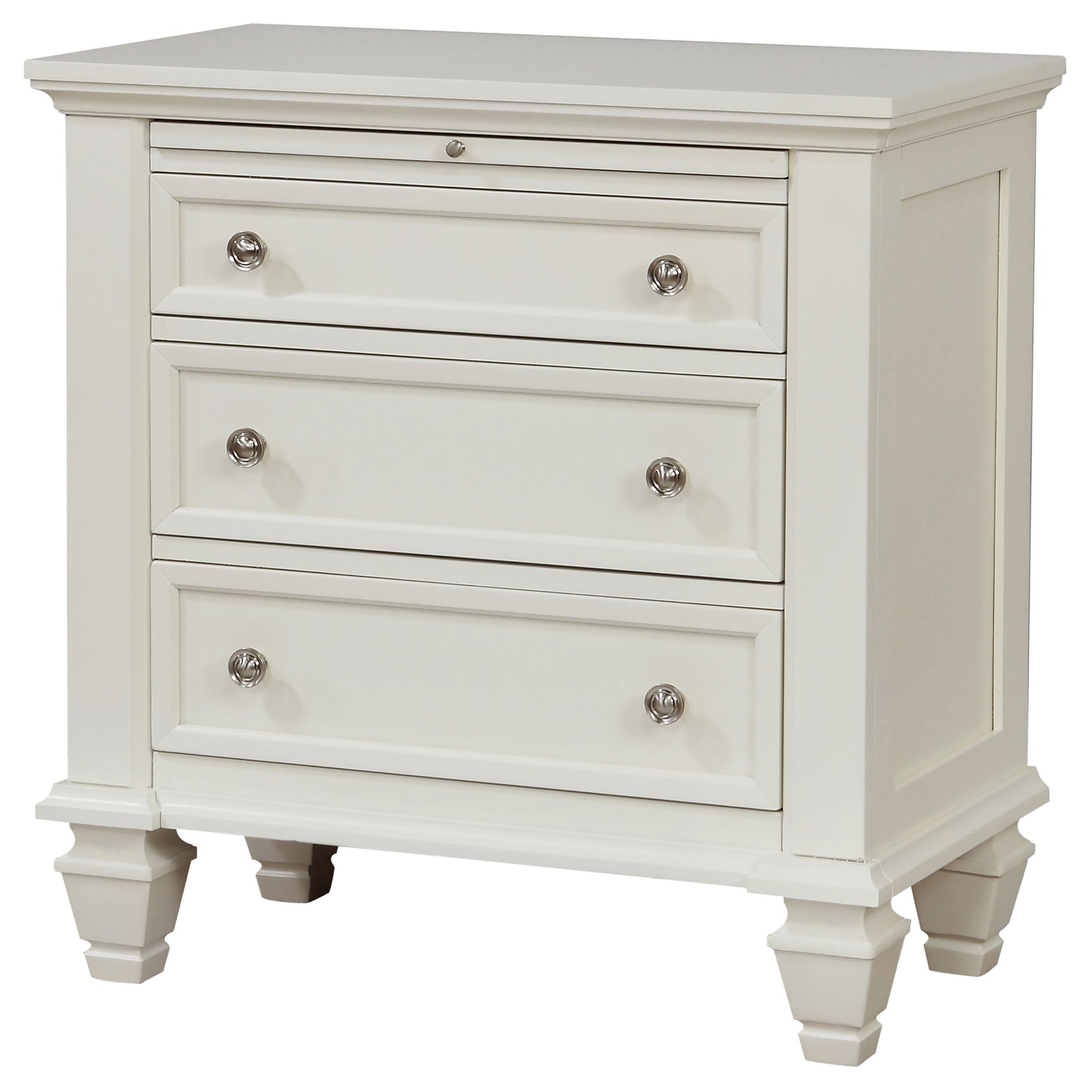 Sandy Beach 3-drawer Nightstand Cream White - Tampa Furniture Outlet