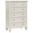 Tampa Furniture Outlet - Coaster - Sandy Beach 5-drawer Bedroom Chest Cream White - 201305