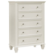 Tampa Furniture Outlet - Coaster - Sandy Beach 5-drawer Bedroom Chest Cream White - 201305