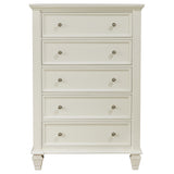 Sandy Beach 5-drawer Bedroom Chest Cream White - Tampa Furniture Outlet