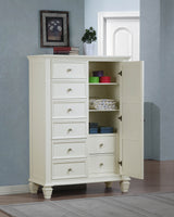Sandy Beach 8-drawer Door Chest Cream White - Tampa Furniture Outlet