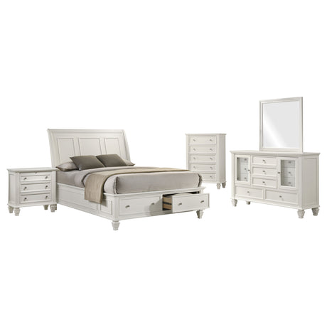 Sandy Beach 5-piece Eastern King Bedroom Set Cream White - Tampa Furniture Outlet