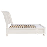 Sandy Beach Wood Eastern King Storage Panel Bed Cream White - Tampa Furniture Outlet