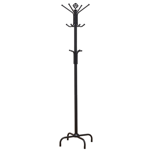 Tampa Furniture Outlet - Coaster - Collier 12 Hook Freestanding Coat Rack Hat Hanger Black - 2019