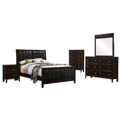 Carlton 5-piece Full Bedroom Set Cappuccino - Tampa Furniture Outlet