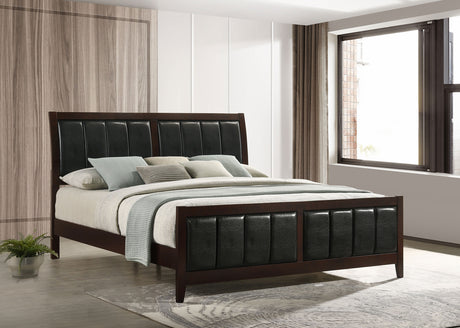 Carlton Wood Eastern King Panel Bed Cappuccino - Tampa Furniture Outlet