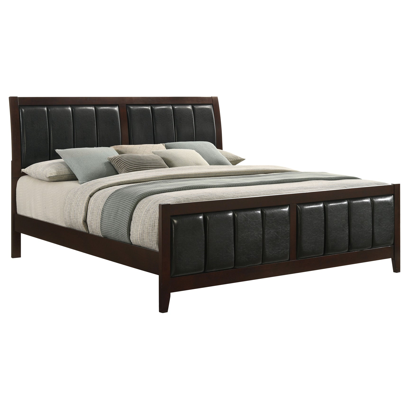 Carlton Wood Eastern King Panel Bed Cappuccino - Tampa Furniture Outlet