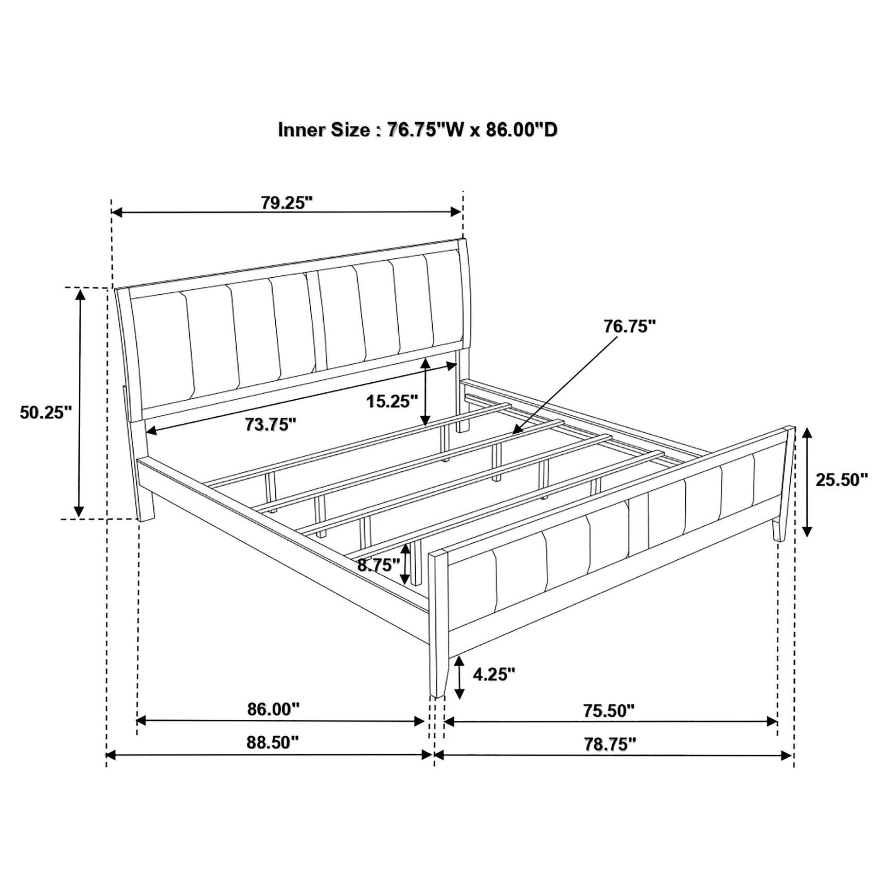 Carlton Wood California King Panel Bed Cappuccino