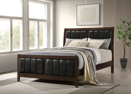 Carlton Wood Queen Panel Bed Cappuccino - Tampa Furniture Outlet