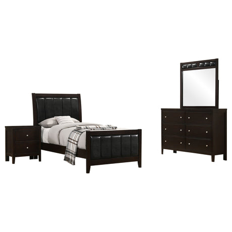 Carlton 4-piece Twin Bedroom Set Cappuccino - Tampa Furniture Outlet
