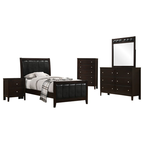 Carlton 5-piece Twin Bedroom Set Cappuccino - Tampa Furniture Outlet