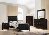 Carlton Wood Twin Panel Bed Cappuccino - Tampa Furniture Outlet
