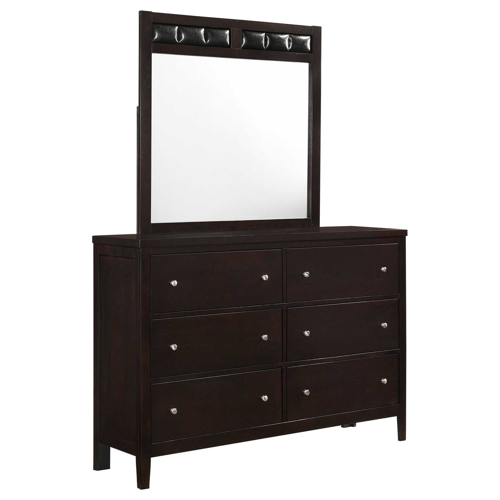 Tampa Furniture Outlet - Coaster - Carlton 6-drawer Dresser with Mirror Cappuccino - 202093M