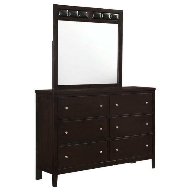 Tampa Furniture Outlet - Coaster - Carlton 6-drawer Dresser with Mirror Cappuccino - 202093M