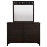 Carlton 6-drawer Dresser with Mirror Cappuccino - Tampa Furniture Outlet
