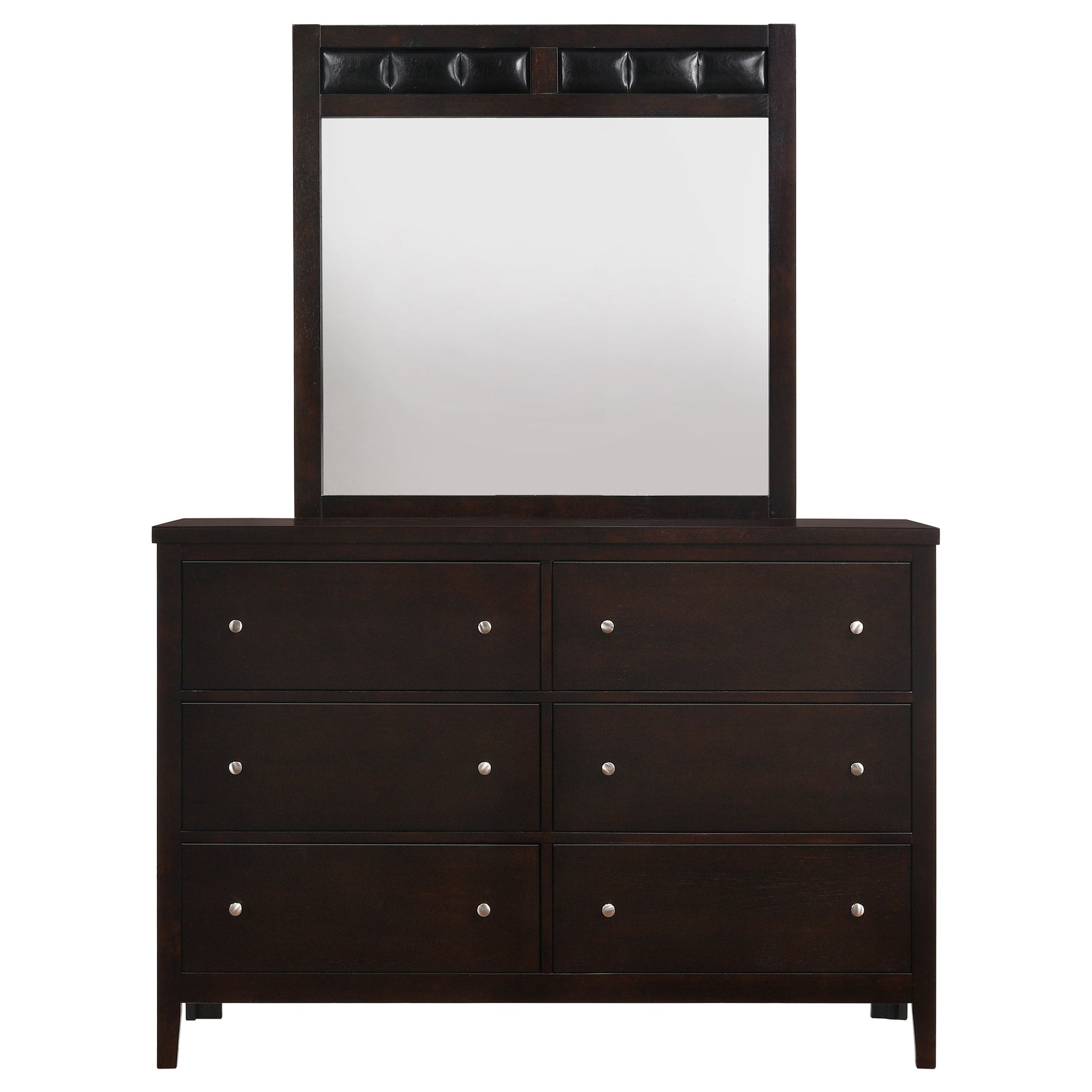 Carlton 6-drawer Dresser with Mirror Cappuccino - Tampa Furniture Outlet
