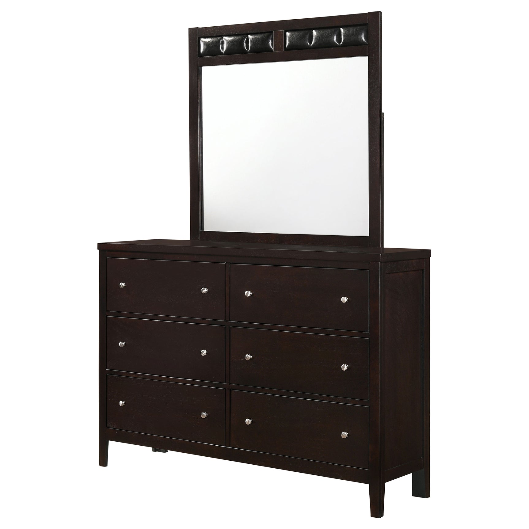 Carlton 6-drawer Dresser with Mirror Cappuccino - Tampa Furniture Outlet