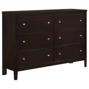 Tampa Furniture Outlet - Coaster - Carlton 6-drawer Dresser Cappuccino - 202093
