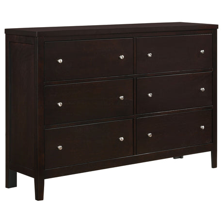 Tampa Furniture Outlet - Coaster - Carlton 6-drawer Dresser Cappuccino - 202093
