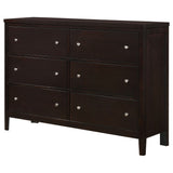 Carlton 6-drawer Dresser Cappuccino - Tampa Furniture Outlet