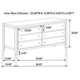 Carlton 6-drawer Dresser Cappuccino - Tampa Furniture Outlet