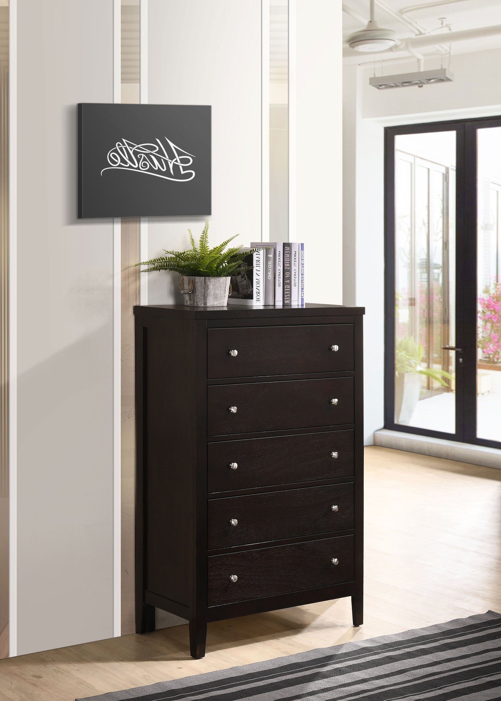 Carlton 5-drawer Bedroom Chest Cappuccino - Tampa Furniture Outlet