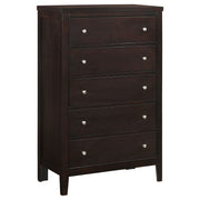 Tampa Furniture Outlet - Coaster - Carlton 5-drawer Bedroom Chest Cappuccino - 202095