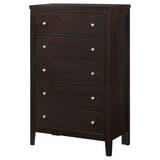 Carlton 5-drawer Bedroom Chest Cappuccino - Tampa Furniture Outlet