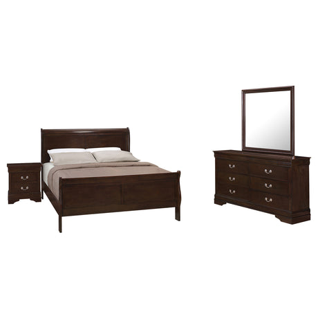 Louis Philippe 4-piece Eastern King Bedroom Set Cappuccino - Tampa Furniture Outlet