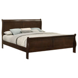 Louis Philippe Wood Eastern King Sleigh Bed Cappuccino - Tampa Furniture Outlet