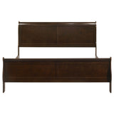 Louis Philippe Wood Eastern King Sleigh Bed Cappuccino - Tampa Furniture Outlet