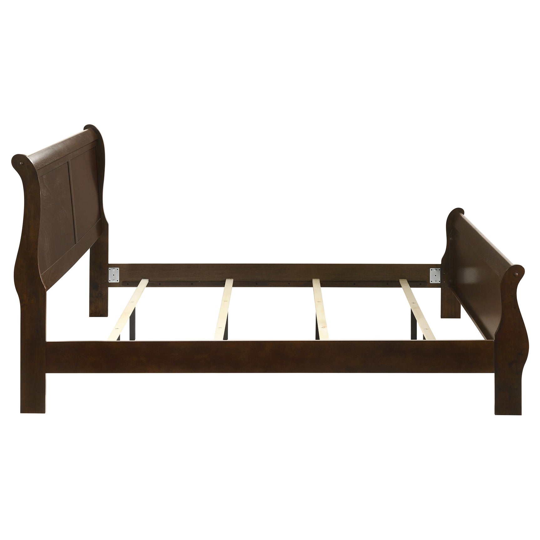 Louis Philippe Wood Eastern King Sleigh Bed Cappuccino - Tampa Furniture Outlet