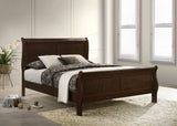 Louis Philippe Wood Queen Sleigh Bed Cappuccino - Tampa Furniture Outlet