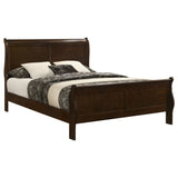 Louis Philippe Wood Queen Sleigh Bed Cappuccino - Tampa Furniture Outlet